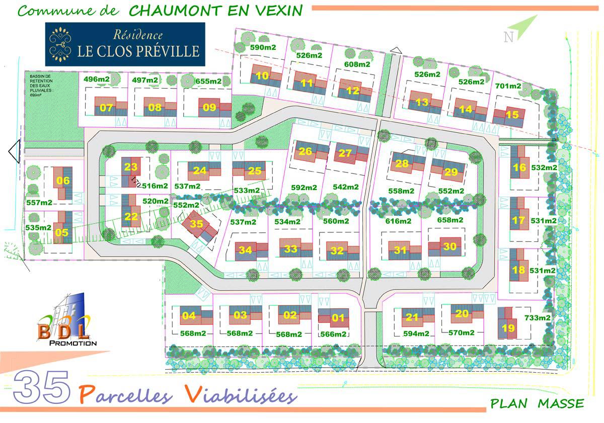 Lotissement Résidence le Clos Préville : 35 parcelles à bâtir